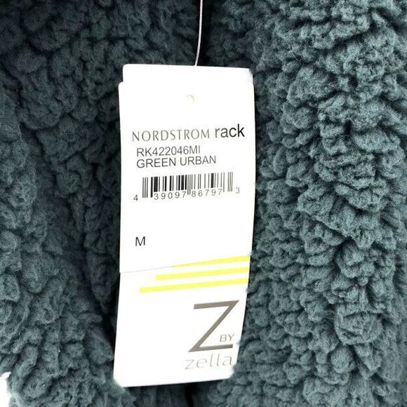 Z By Zella Sheila Fleece Hooded Pullover Contrast Detail Crop Women's Green - Picture 6 of 7